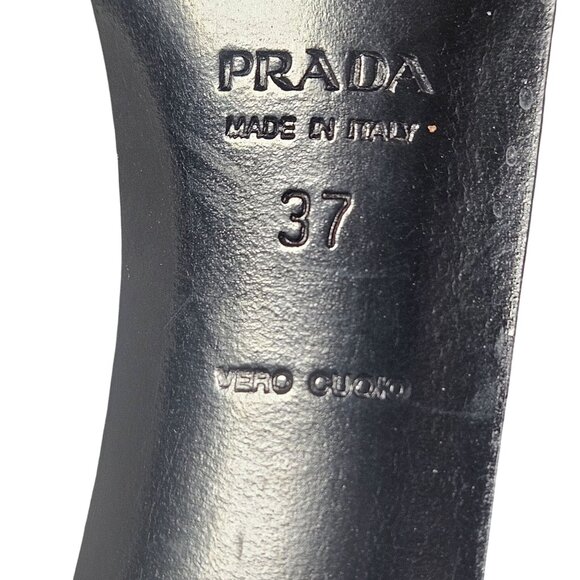 Prada Women Black Satin Heels 37 Minimalist Quiet Luxury Old Hollywood Glam - Picture 8 of 16